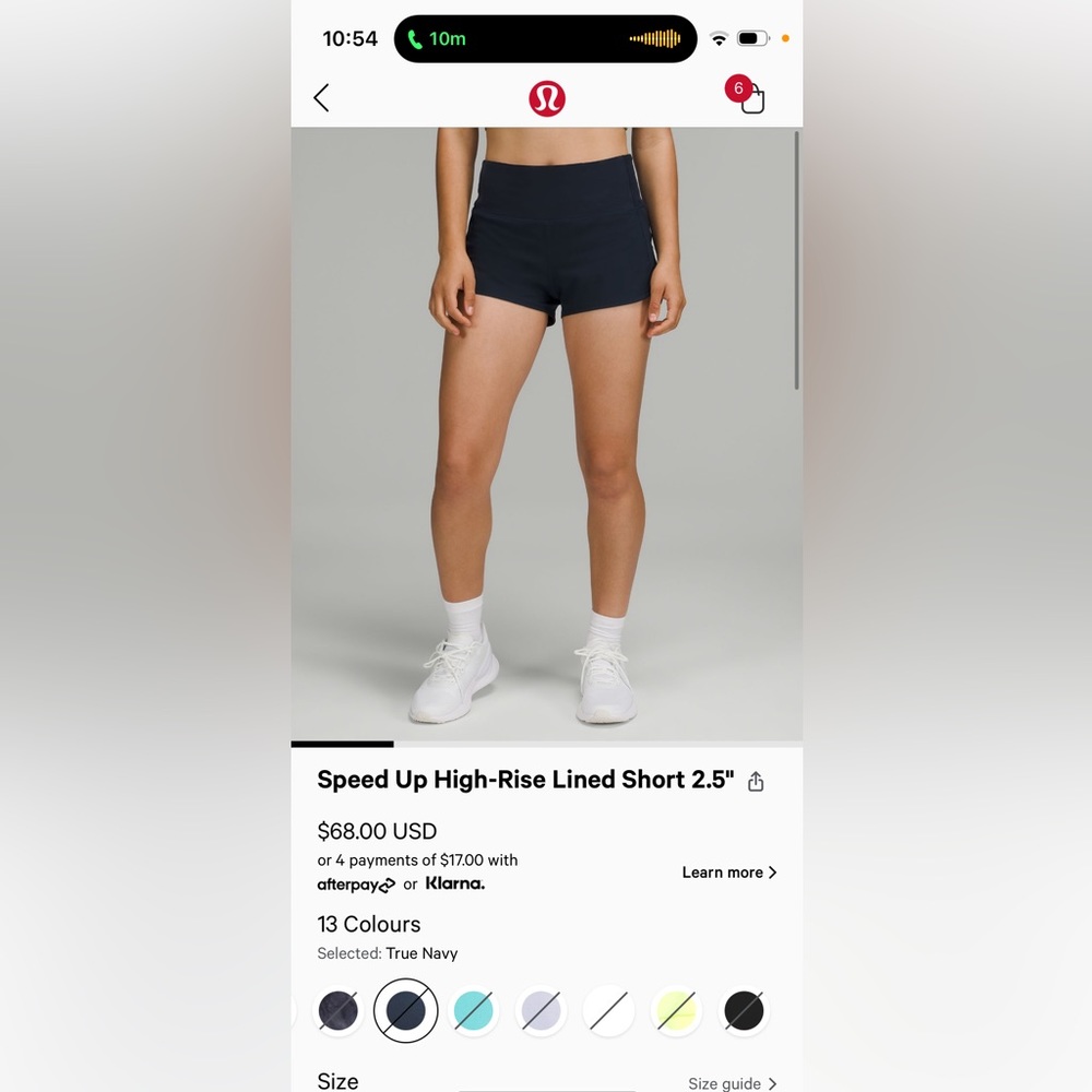 Lululemon Speed Up High Rise Lined shorts 2.5” True Navy